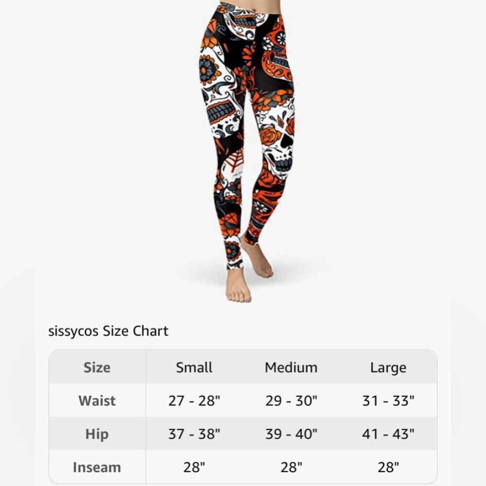 Sissycos Women's Sugar Skull Leggings Buttery Soft Print - Picture 6 of 6